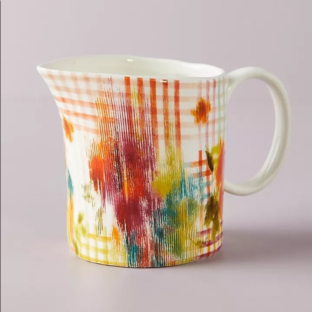 NEW Anthropologie Leighton Coffee Creamer Cup Watercolor Host Mother’s Day Gift
